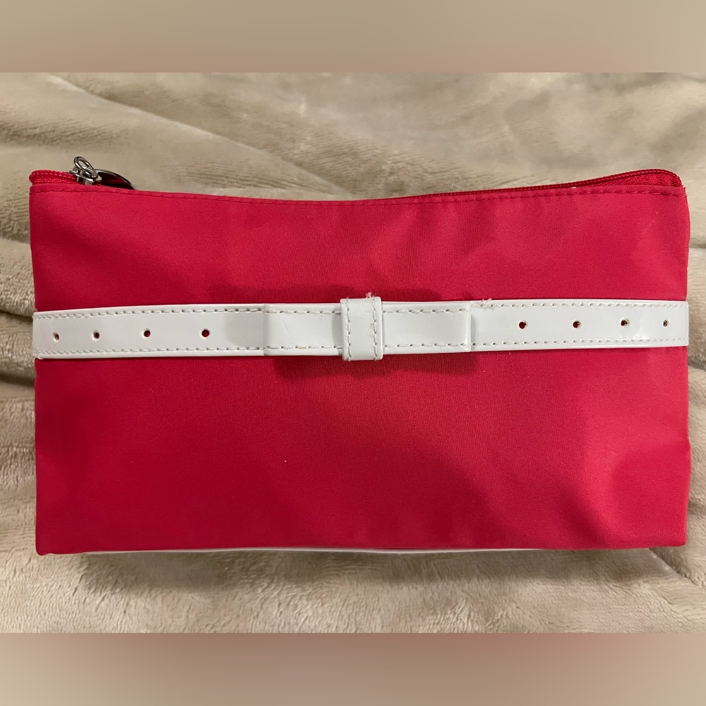 Lancôme 🍒 Pink with White Bow Cosmetic Bag NWOT